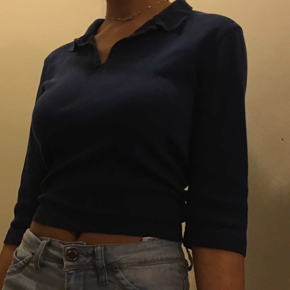 Blue collar top